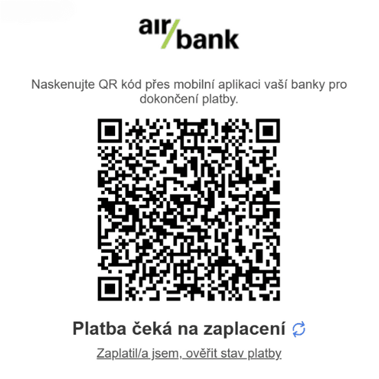 QR platba VÚB banka na platební bráně